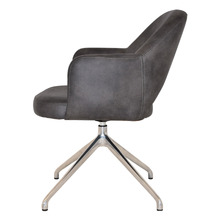 Lex Faux Leather Trestle Armchairs (Set of 2)